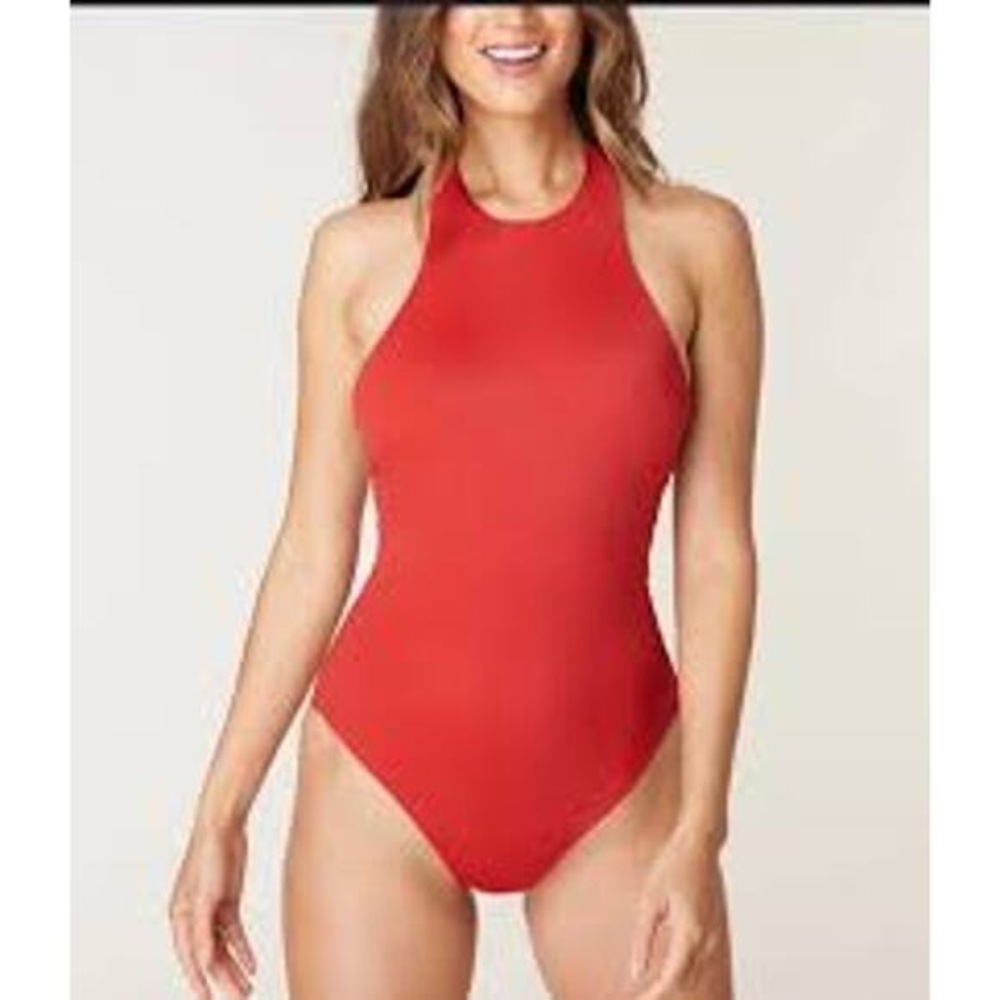 Andie Swim The Luzon One Piece Halter Neck Swimsuit Chili Pepper Size Small NWT
